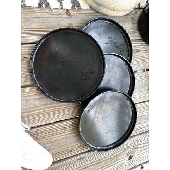 Heller Melamine Dinner Plates Vignelli Designs, MCM, black, set of 12 - Picture 4 of 5